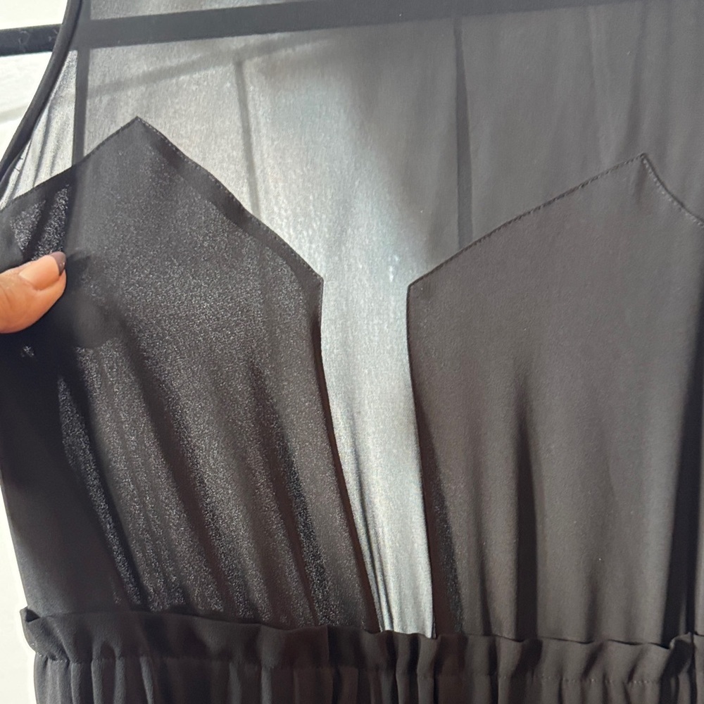 NWOT BCBGMaxAzria Black Part Sheer Jumpsuit Very Sexy